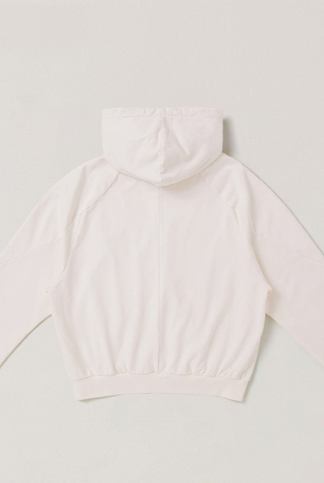 SMFK Distressed Washed Cotton Zip Up Hoodie in White
