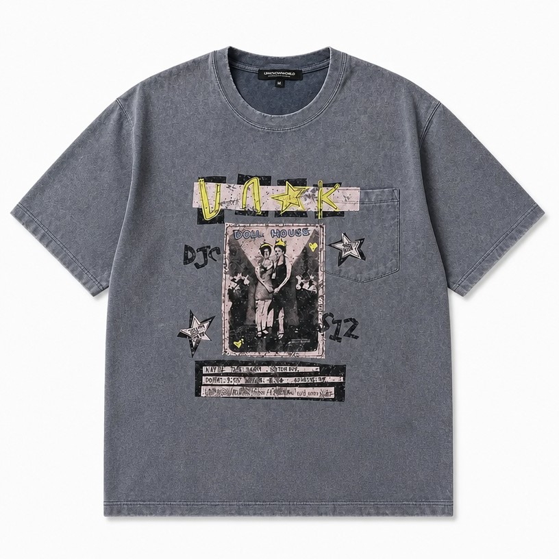 Mingstreet ASC launch still-life | UNKNOWNWORLD | Sun Faded Distressed Graphic T Shirt | Denim | crumple_regen_confirmed_2026-06-25