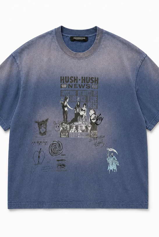 Mingstreet ASC launch still-life | UNKNOWNWORLD | Sun Faded Distressed Graphic T Shirt | Navy | crumple_regen_confirmed_2026-06-25