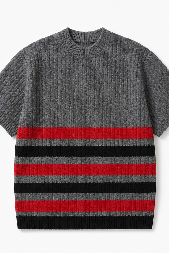 Mingstreet ASC launch still-life | JCAESAR STUDIO | Block Striped Brushed Knit T Shirt | Gray | crumple_regen_confirmed_2026-06-25