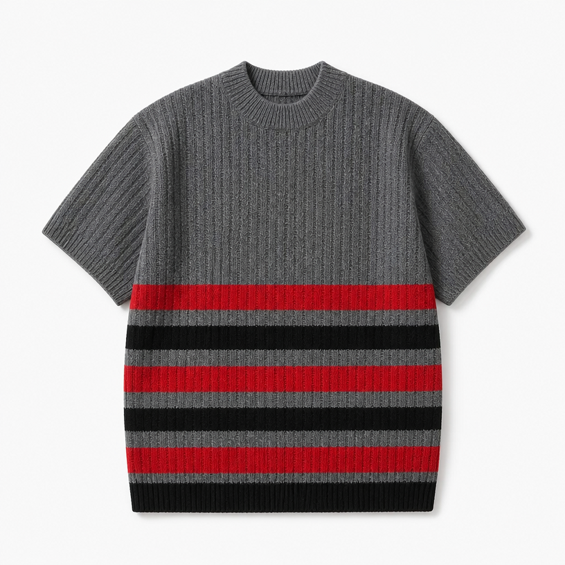 Mingstreet ASC launch still-life | JCAESAR STUDIO | Block Striped Brushed Knit T Shirt | Gray | crumple_regen_confirmed_2026-06-25