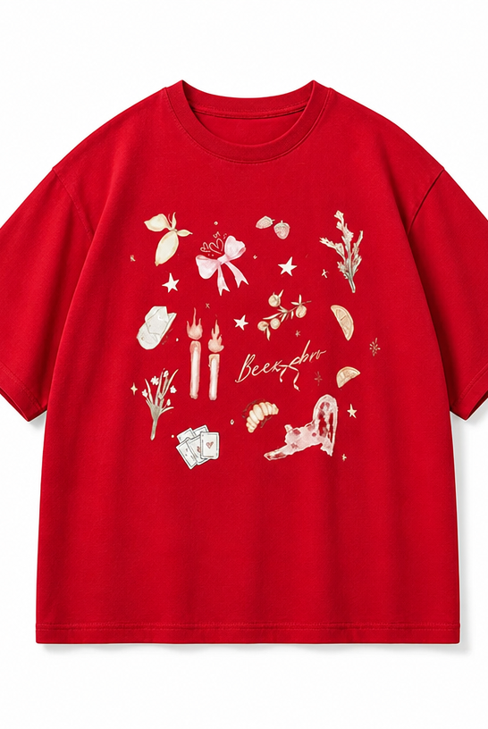 Mingstreet ASC launch still-life | BEERBRO | Retro Graphic Print T Shirt | Red | crumple_regen_confirmed_2026-06-25