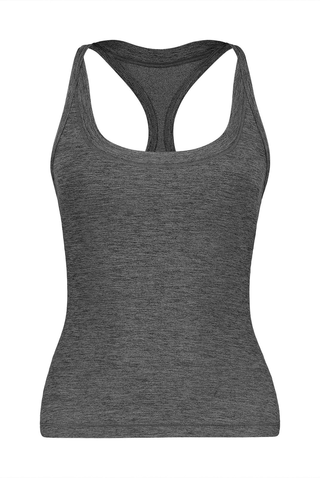 FaxCopyExpress Long U Cut Racer Tank in Gray
