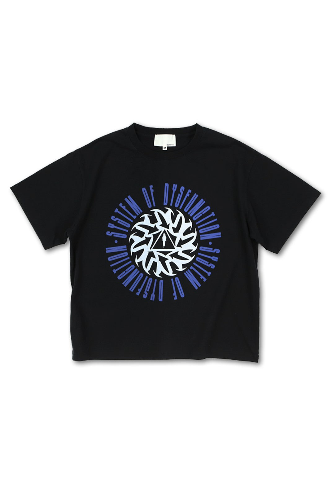 SOD Graphic Print Cotton Boxy T Shirt in Black
