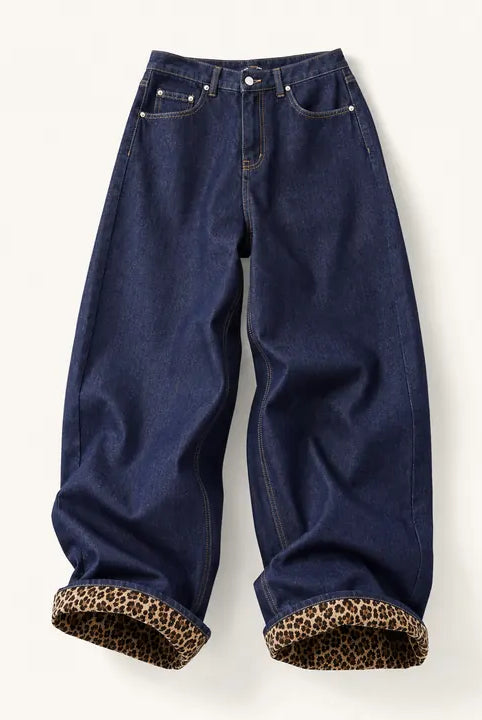 Mingstreet ASC launch still-life | BEERBRO | Leopard Cuff Wide Leg Jeans | Blue | ready_now_existing_asset