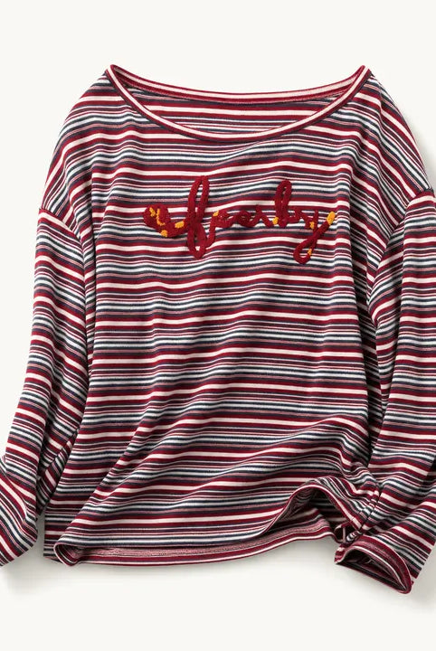 Mingstreet ASC launch still-life | BEERBRO | Striped Off Shoulder Long Sleeve Tee | Red | ready_now_existing_asset