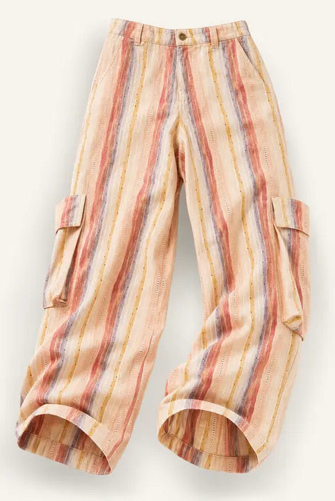 Mingstreet ASC launch still-life | BEERBRO | Washed Cotton Striped Cargo Pants | Pink | ready_now_existing_asset