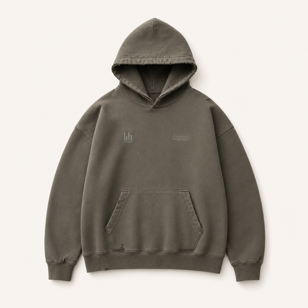 Mingstreet ASC launch still-life | SOD | Heavy Washed Distressed Hoodie | Green | ready_now_uncrumpled_replacement