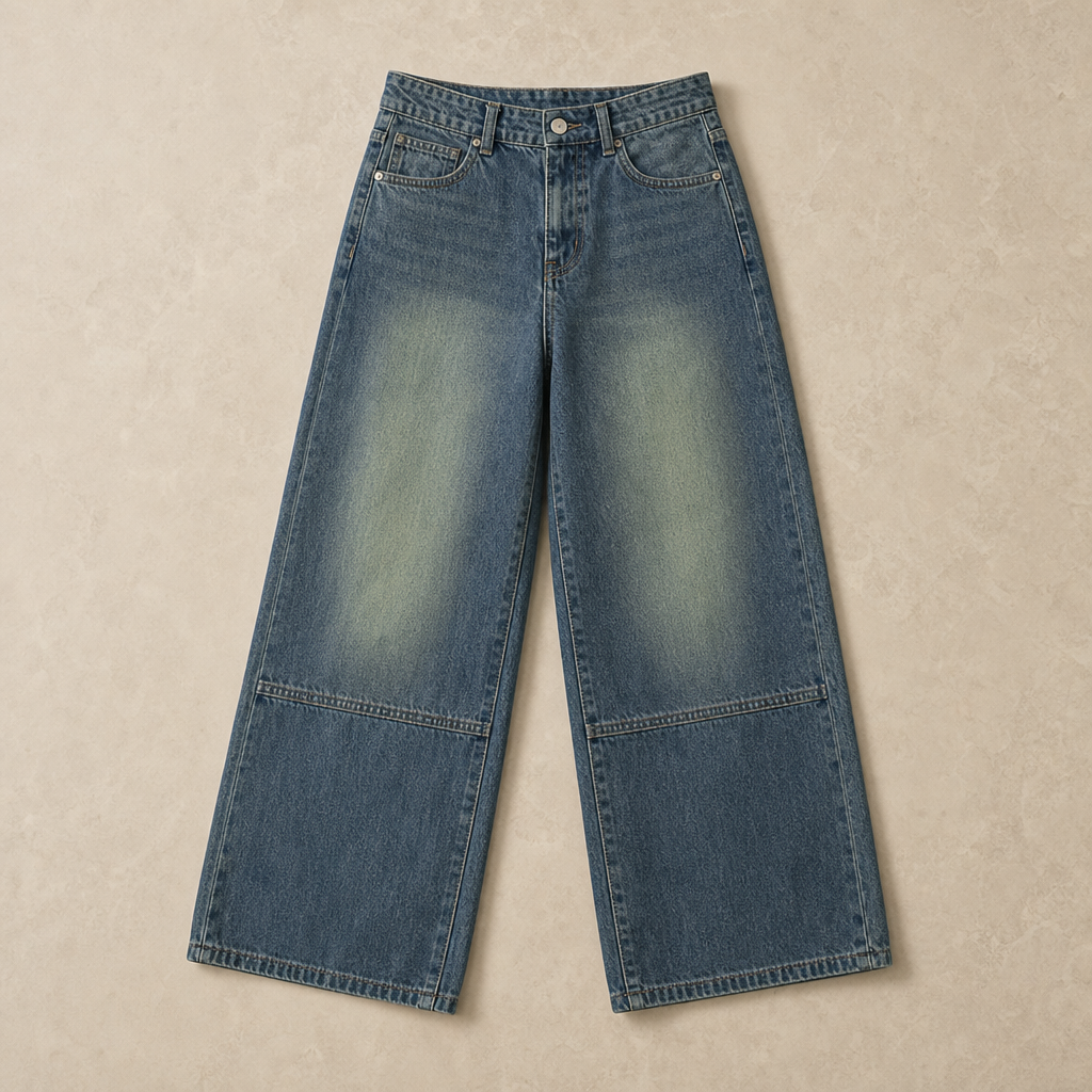 Mingstreet ASC launch still-life | BEERBRO | Vintage Wash Straight Leg Jeans | Blue | generated_missing_still_life_expansion