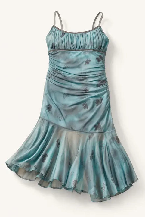 Mingstreet ASC launch still-life | BEERBRO | Butterfly Print Mesh Cami Dress | Teal | ready_now_existing_asset