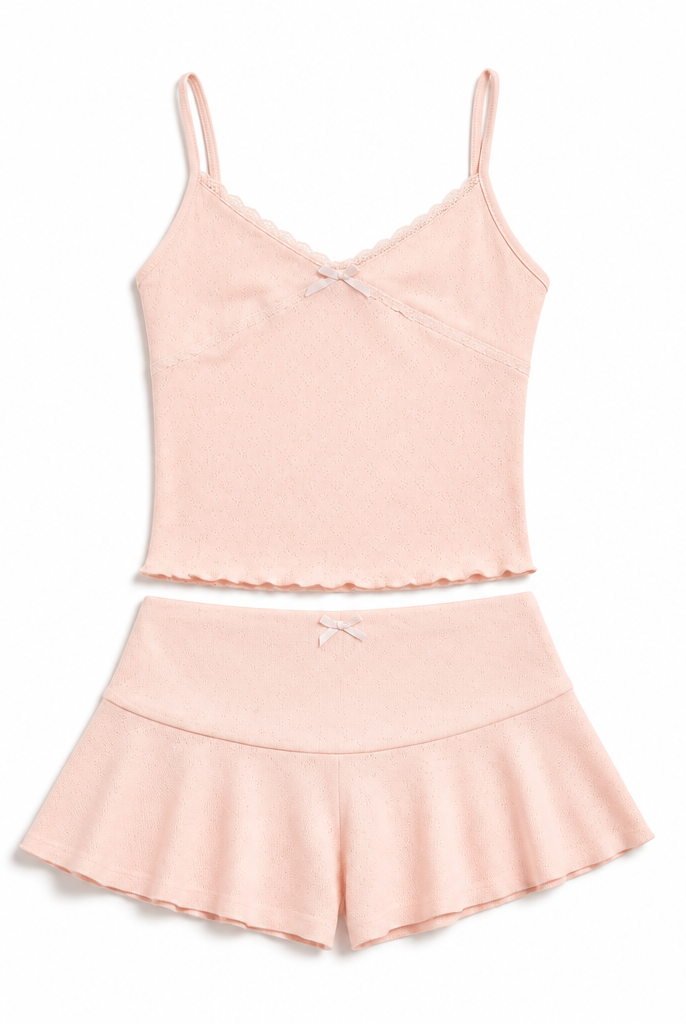 Mingstreet ASC launch still-life | BEERBRO | Heart Pointelle Tee Skirt Set | Pink | generated_extra_ready_product_colorway