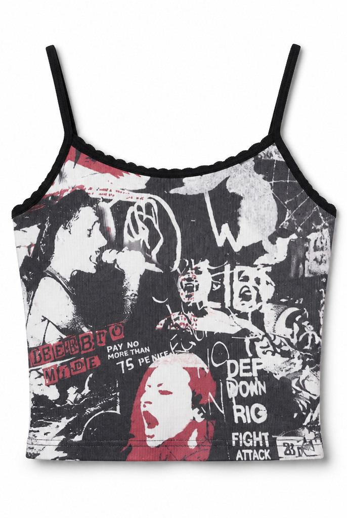 Mingstreet ASC launch still-life | BEERBRO | Rock Graphic Cropped Camisole | Gray | generated_extra_ready_product_colorway