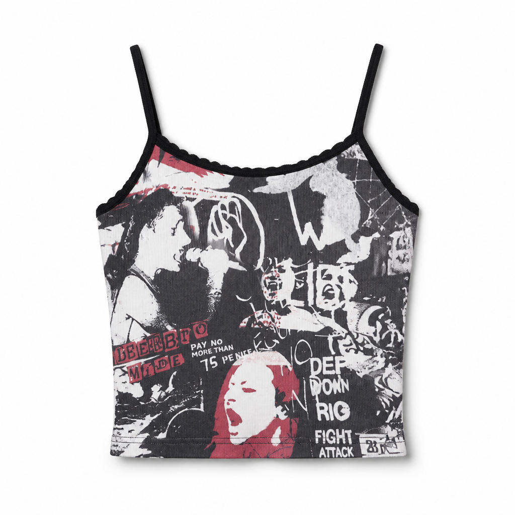 Mingstreet ASC launch still-life | BEERBRO | Rock Graphic Cropped Camisole | Gray | generated_extra_ready_product_colorway
