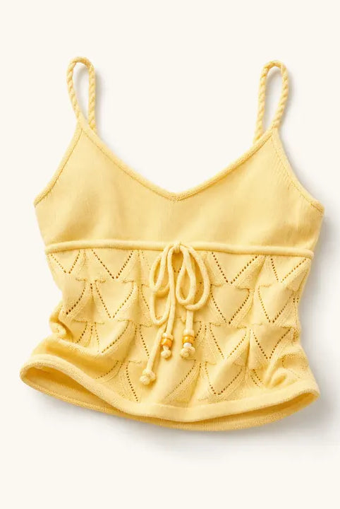 Mingstreet ASC launch still-life | BEERBRO | Hand Twisted Rope Knit Camisole | Yellow | ready_now_existing_asset