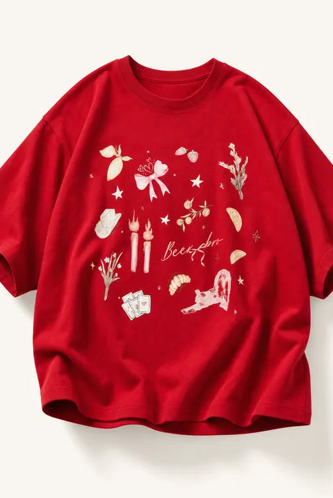 Mingstreet ASC launch still-life | BEERBRO | Retro Graphic Print T Shirt | Red | ready_now_existing_asset