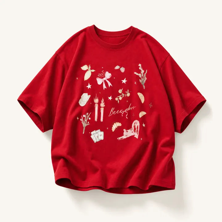 Mingstreet ASC launch still-life | BEERBRO | Retro Graphic Print T Shirt | Red | ready_now_existing_asset