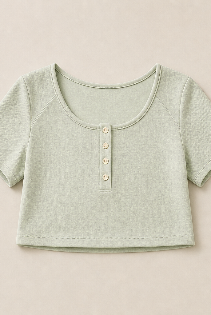 Mingstreet ASC launch still-life | BEERBRO | Faux Layered Knit Henley Crop Top | Mint | ready_now_uncrumpled_replacement