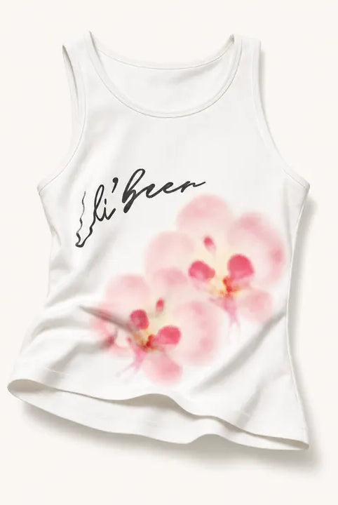 Mingstreet ASC launch still-life | BEERBRO | Orchid Graphic Knit Tank | White | ready_now_existing_asset