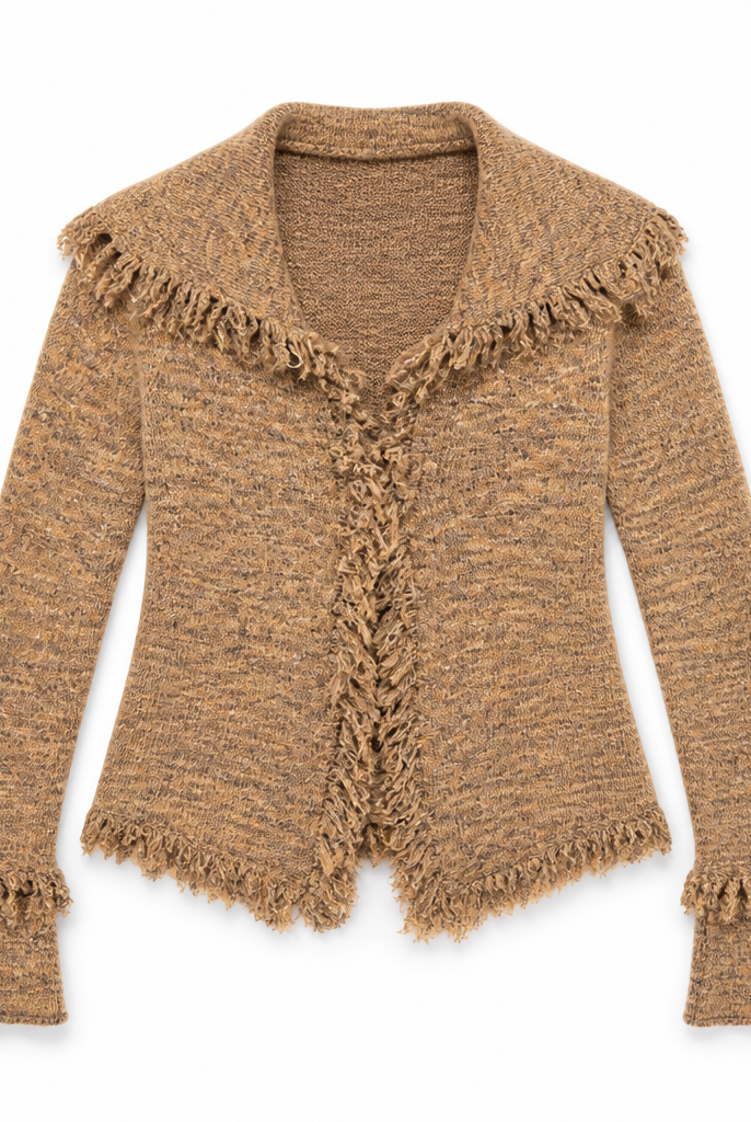Mingstreet ASC launch still-life | BEERBRO | Raw Edge Textured Knit Cardigan | Beige | generated_extra_ready_product_colorway
