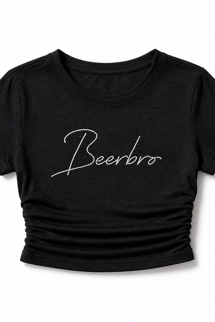 Mingstreet ASC launch still-life | BEERBRO | Embroidered Tencel Cinched Tee | Black | generated_extra_ready_product_colorway
