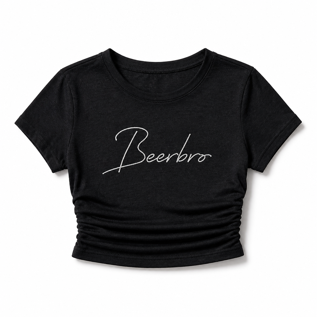 Mingstreet ASC launch still-life | BEERBRO | Embroidered Tencel Cinched Tee | Black | generated_extra_ready_product_colorway