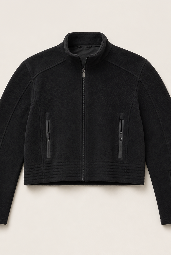 Mingstreet ASC launch still-life | FaxCopyExpress | Detachable Pad Cropped Fleece Jacket | Black | ready_now_uncrumpled_replacement