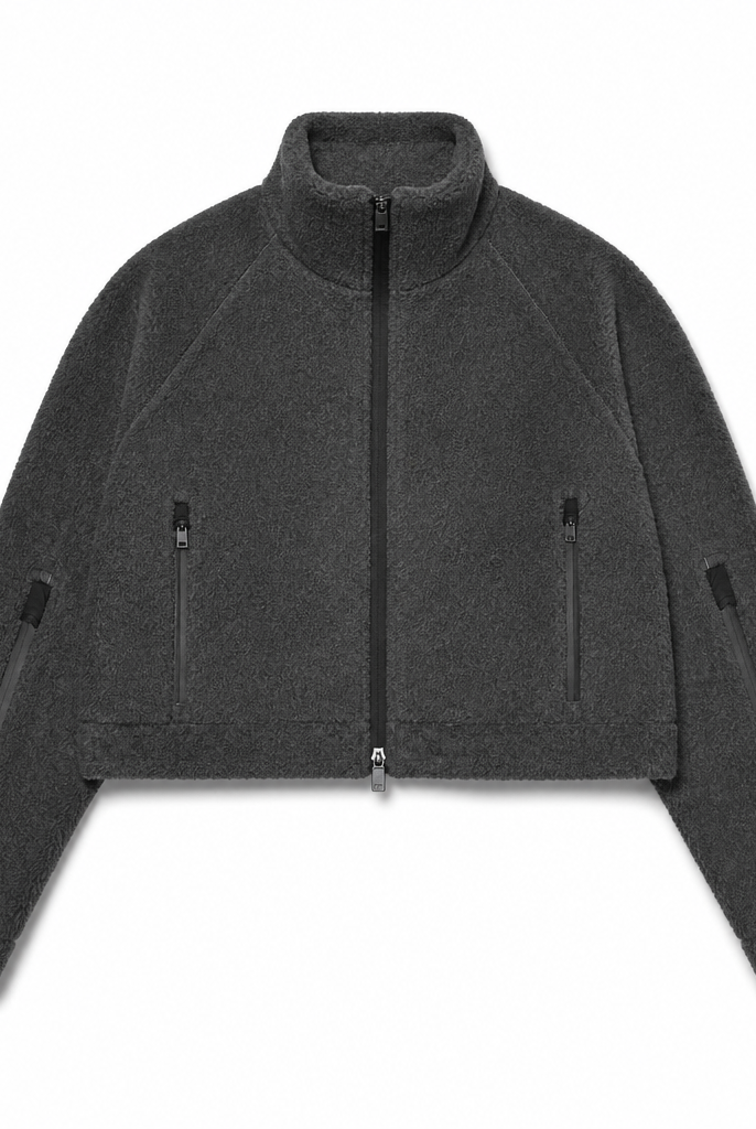 Mingstreet ASC launch still-life | FaxCopyExpress | Detachable Pad Cropped Fleece Jacket | Gray | generated_extra_ready_product_colorway
