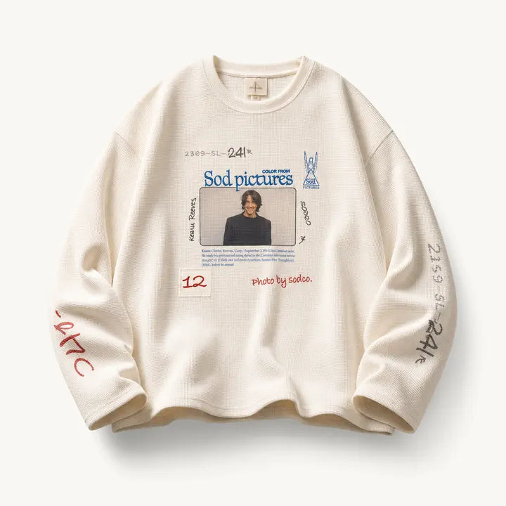 Mingstreet ASC launch still-life | SOD | Keanu Graphic Waffle Knit Top | White | ready_now_existing_asset