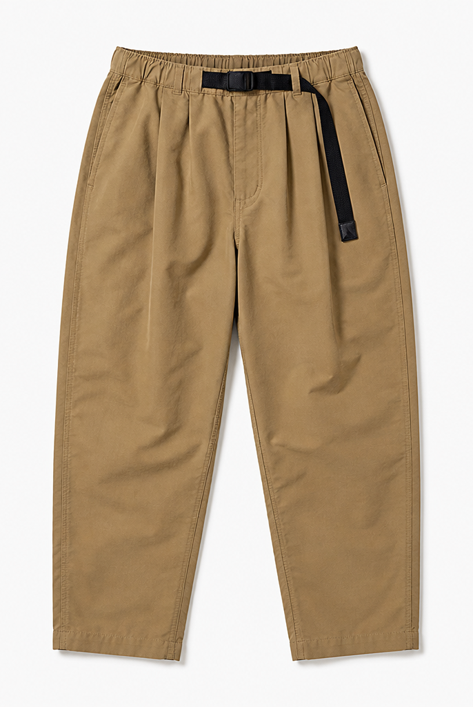Mingstreet ASC launch still-life | SOD | Belted Cotton Nylon Tapered Pants | Beige | generated_extra_ready_product_colorway