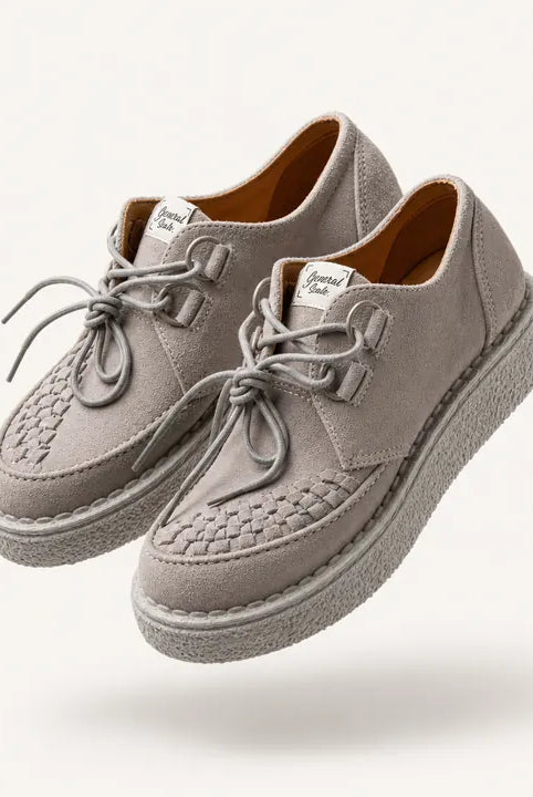 Mingstreet ASC launch still-life | SOD | Woven Suede Platform Sneakers | Gray | ready_now_existing_asset
