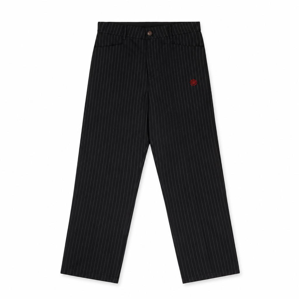 Mingstreet ASC launch still-life | SOD | Melvins Embroidered Pinstripe Trousers | Black | generated_extra_ready_product_colorway