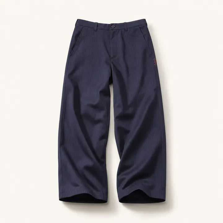 Mingstreet ASC launch still-life | SOD | Melvins Embroidered Pinstripe Trousers | Navy Blue | ready_now_existing_asset