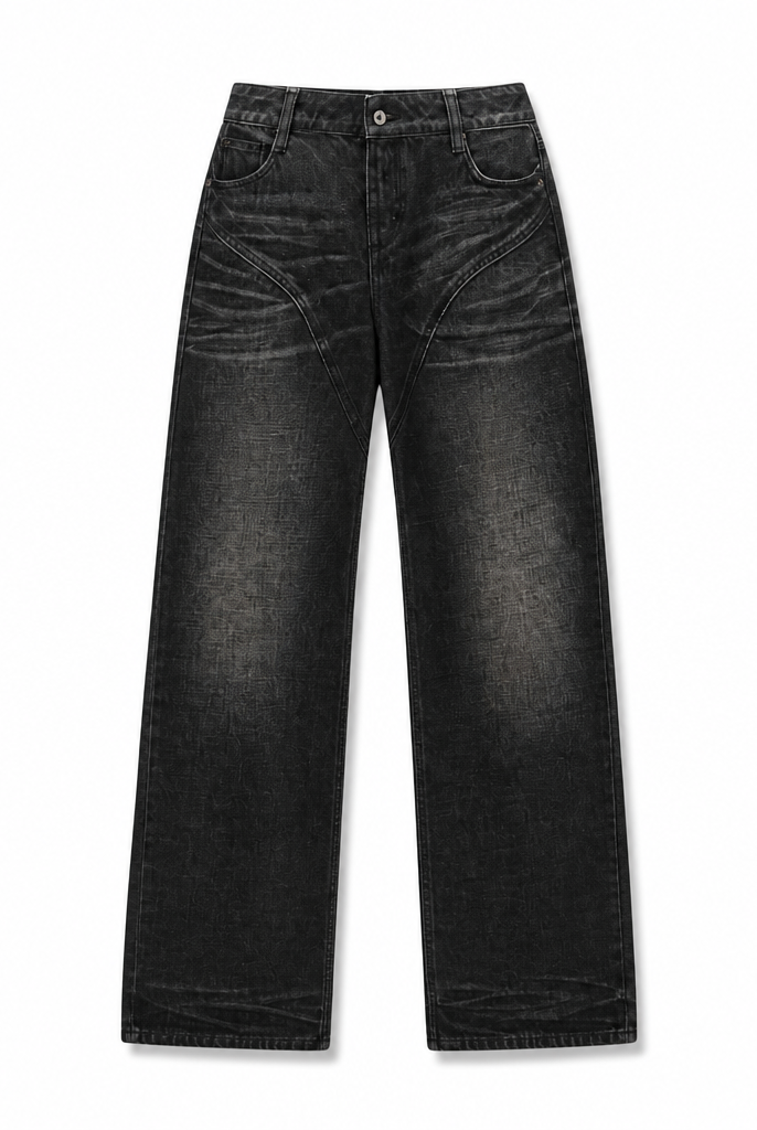 Mingstreet ASC launch still-life | FaxCopyExpress | Curved Panel Dirty Wash Jeans | Gray | generated_extra_ready_product_colorway