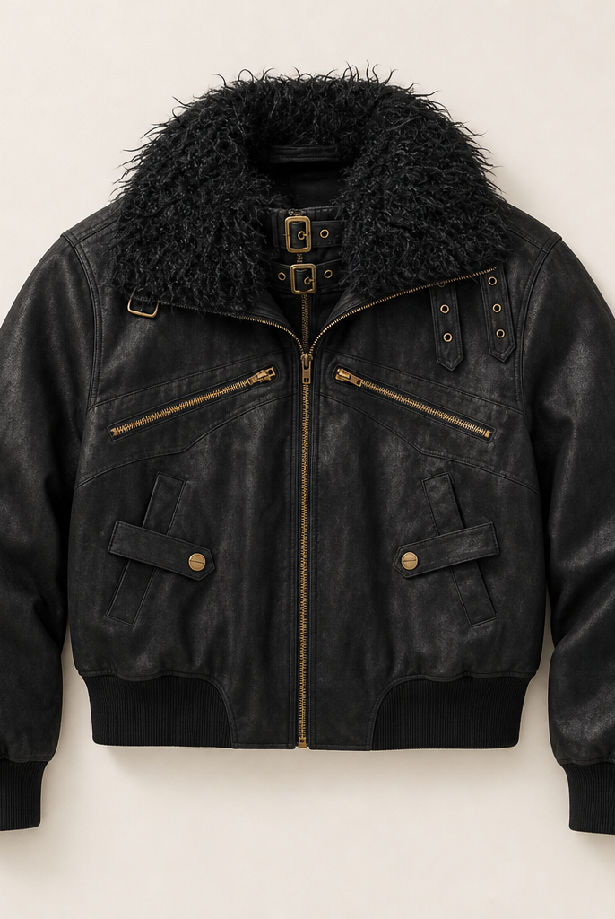 Mingstreet ASC launch still-life | BEERBRO | Faux Fur Collar PU Suede Bomber | Black | ready_now_uncrumpled_replacement