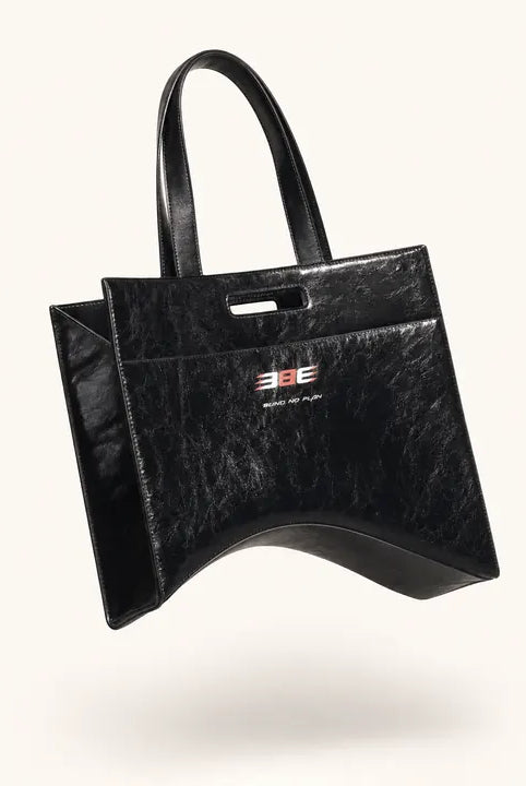 Mingstreet ASC launch still-life | BLINDNOPLAN | Textured Faux Leather Asymmetric Tote | Black | ready_now_existing_asset