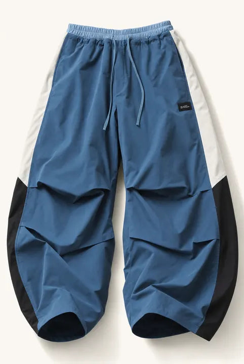 Mingstreet ASC launch still-life | BLINDNOPLAN | Contrast Panel Pleated Parachute Pants | Blue | ready_now_existing_asset