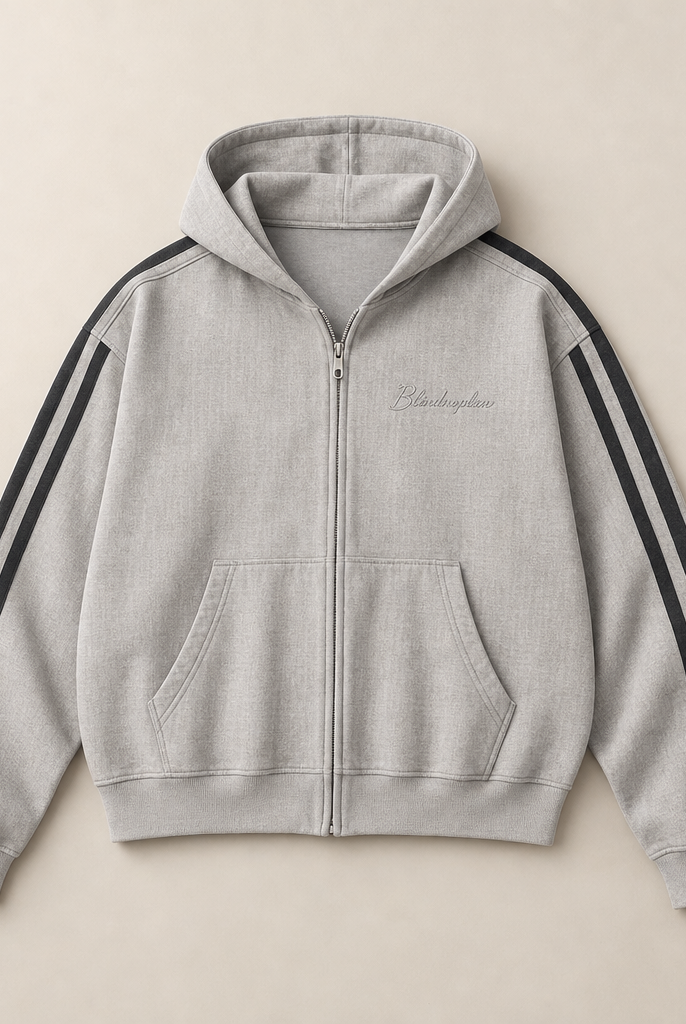 Mingstreet ASC launch still-life | BLINDNOPLAN | Distressed Embroidered Zip Up Hoodie | Gray | ready_now_uncrumpled_replacement