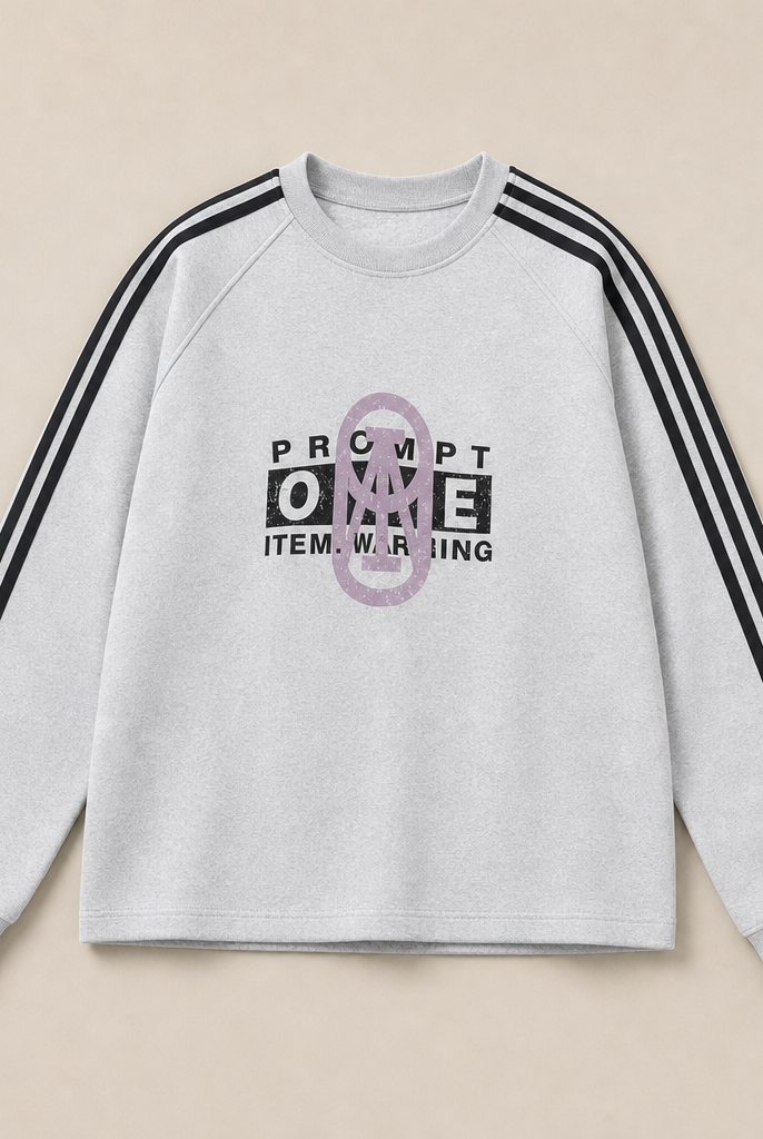 Mingstreet ASC launch still-life | BLINDNOPLAN | Color Block Graphic Raglan Sweatshirt | Gray | ready_now_uncrumpled_replacement