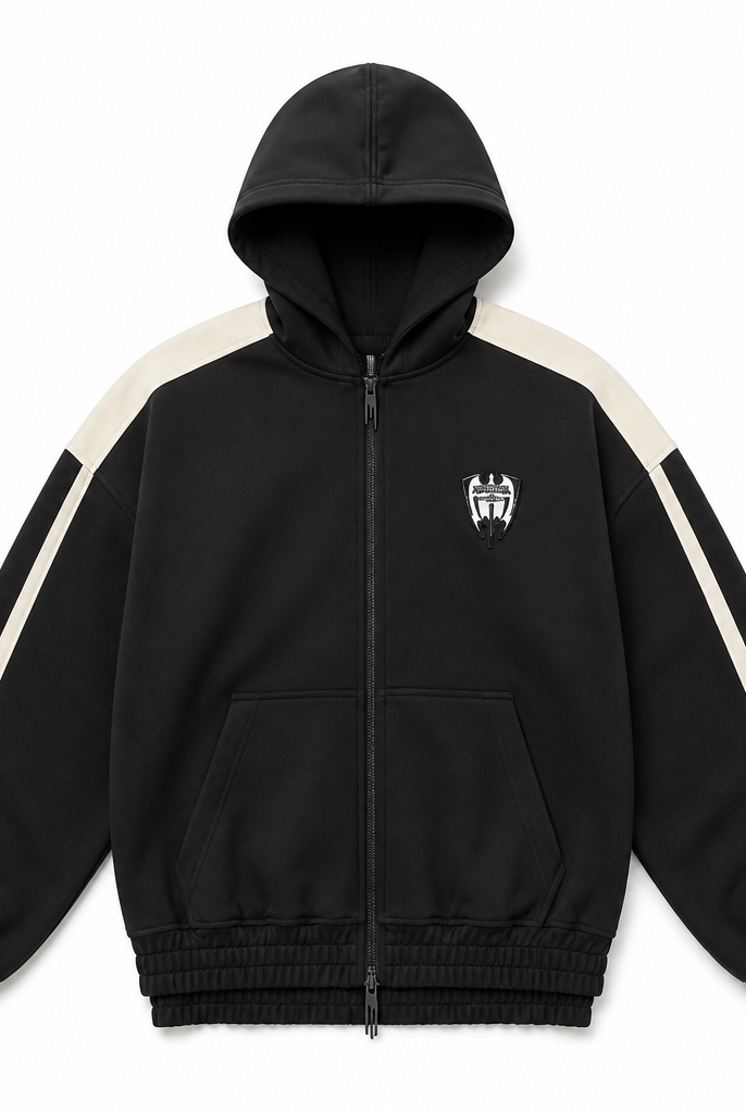 Mingstreet ASC launch still-life | BLINDNOPLAN | Hooded Colorblock Track Jacket | Black | generated_extra_ready_product_colorway