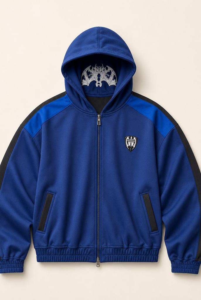 Mingstreet ASC launch still-life | BLINDNOPLAN | Hooded Colorblock Track Jacket | Blue | ready_now_uncrumpled_replacement
