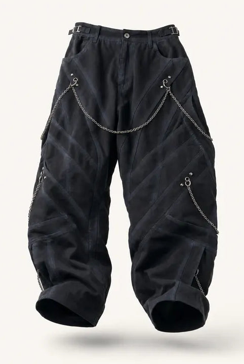 Mingstreet ASC launch still-life | BLINDNOPLAN | Chain Decorated Washed Cargo Pants | Black | ready_now_existing_asset