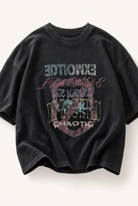 Mingstreet ASC launch still-life | BLINDNOPLAN | Distressed Overlapping Graphic T Shirt | Black | ready_now_existing_asset