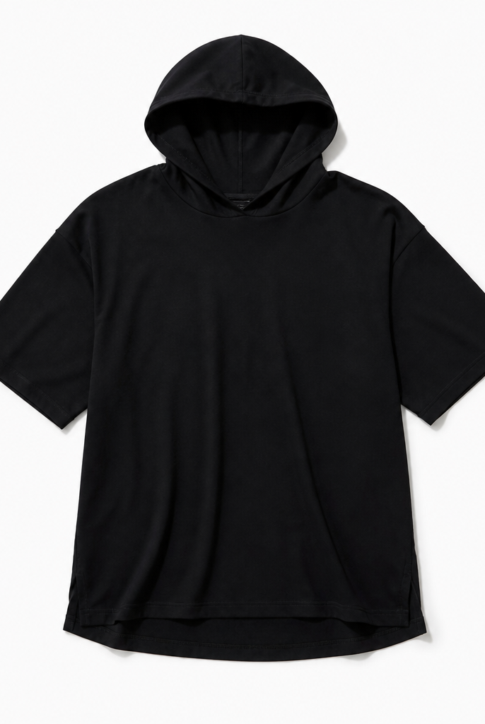 Mingstreet ASC launch still-life | BLINDNOPLAN | Hooded Short Sleeve Polo | Black | generated_extra_ready_product_colorway