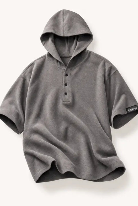 Mingstreet ASC launch still-life | BLINDNOPLAN | Hooded Short Sleeve Polo | Gray | ready_now_existing_asset