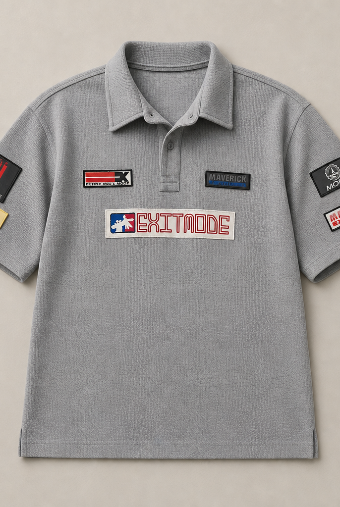 Mingstreet ASC launch still-life | BLINDNOPLAN | Waffle Knit Patch Polo Shirt | Gray | ready_now_uncrumpled_replacement