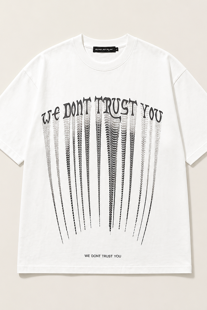 Mingstreet ASC launch still-life | BLINDNOPLAN | Stretched Slogan Print Cotton T Shirt | White | generated_extra_ready_product_colorway