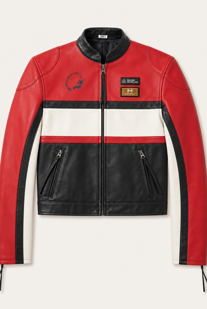 Mingstreet ASC launch still-life | BLINDNOPLAN | Cropped Color Block Faux Leather Moto Jacket | Red | ready_now_uncrumpled_replacement