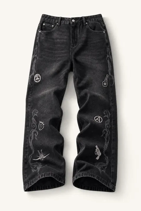 Mingstreet ASC launch still-life | MEDM | JoJo s Bizarre Adventure Distressed Jeans | Black | ready_now_existing_asset