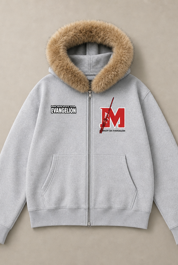 Mingstreet ASC launch still-life | MEDM | Faux Fur Trimmed Graphic Zip Hoodie | Gray | ready_now_uncrumpled_replacement