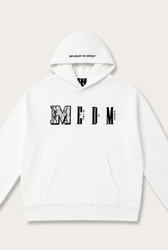 Mingstreet ASC launch still-life | MEDM | Animal Print Logo Pullover Hoodie | White | generated_extra_ready_product_colorway